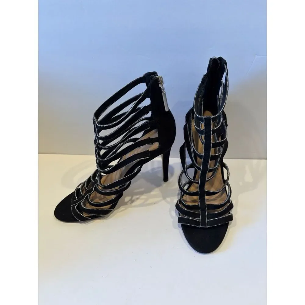 Black Strappy High Heel Sandals - Women's Fashion Stilettos BCB GENERATION